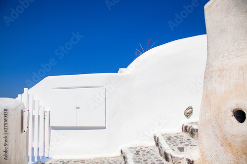 traditional white houses in Santorini  Cyclades islands Greece - amazing travel destination