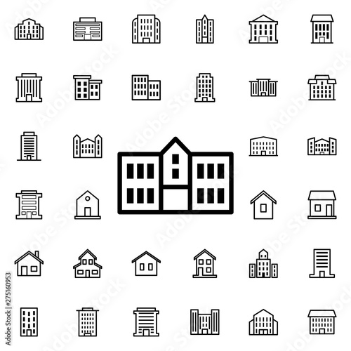 University icon. Universal set of buildings for website design and development, app development