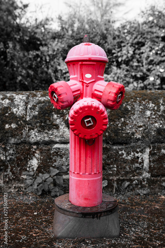 Red fire hydrant in town for firefighters