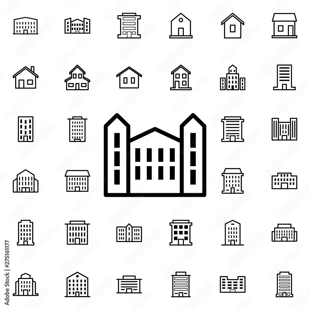 University icon. Universal set of buildings for website design and development, app development