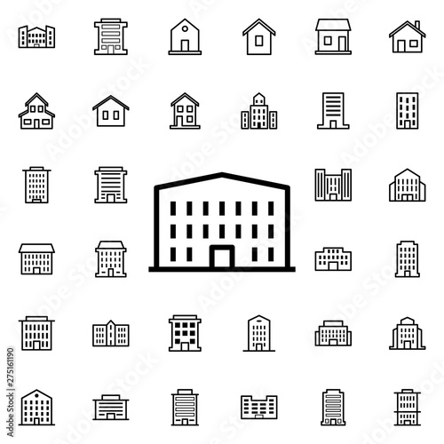 School icon. Universal set of buildings for website design and development, app development