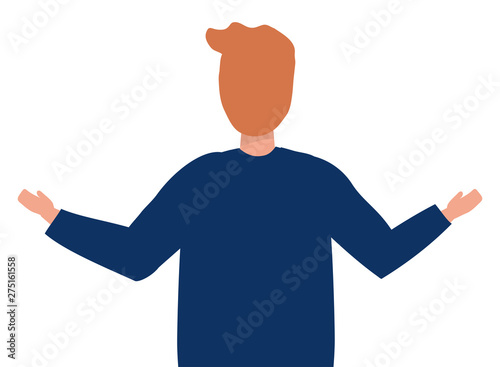 Isolated man seen from behind design