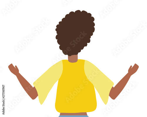 Isolated woman seen from behind design