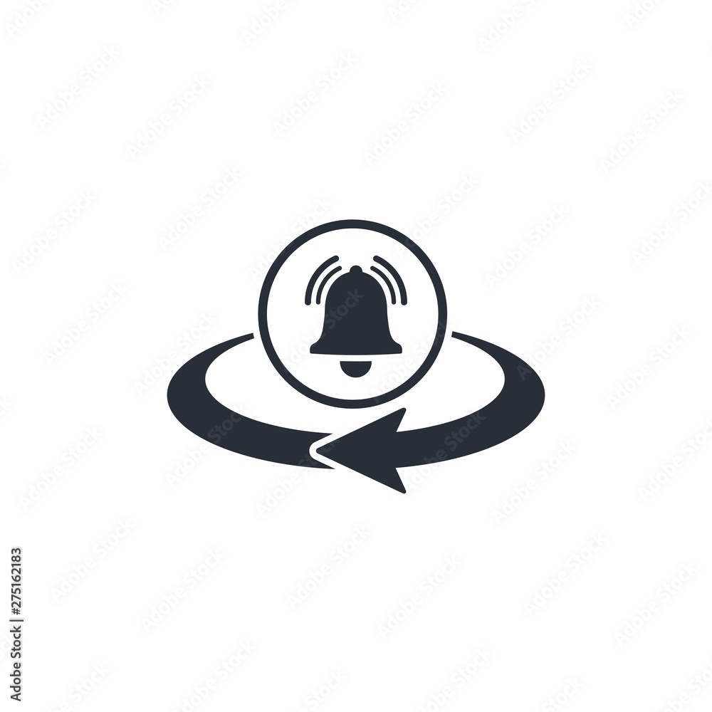 Repeat alert. Vector icon, white background.