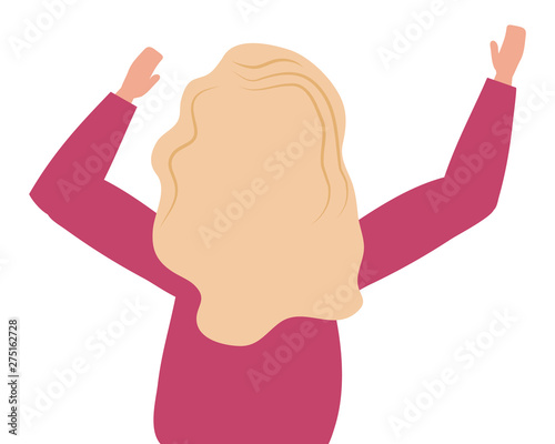 Isolated woman seen from behind design