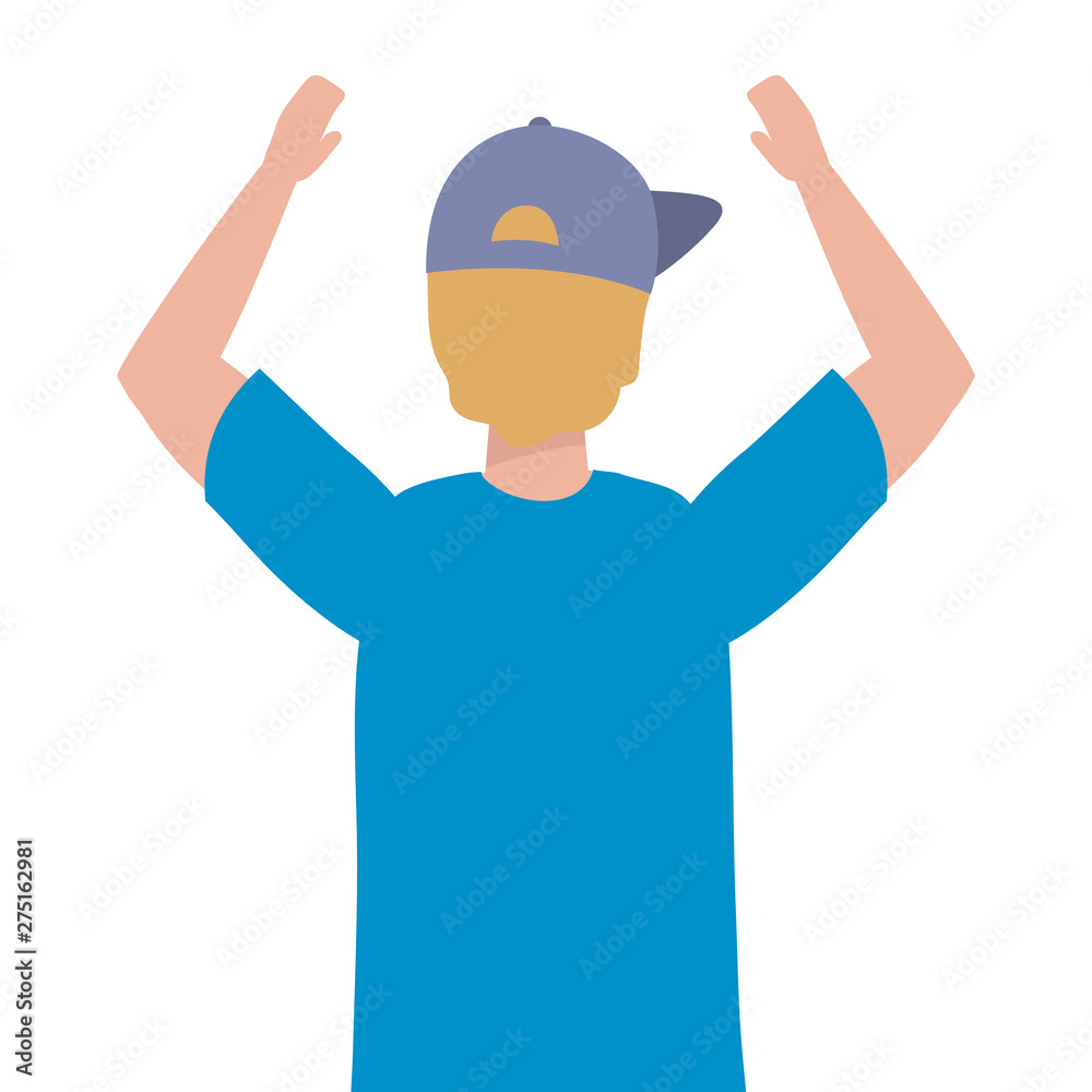 Isolated man seen from behind design Isolated man seen from behind design