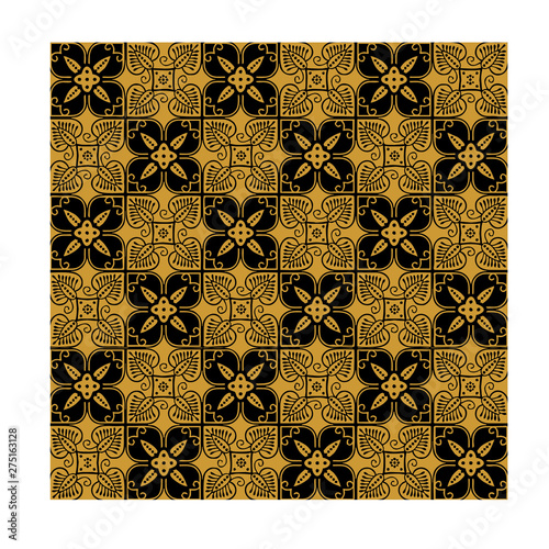 Seamless pattern traditional batik is printed by hand-made giving a feel ethnic, retro, classic vintage for Background, carpet, wallpaper, clothing, wrapping, fabric, batik, and vector illustration.