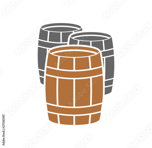 Barrel icon on background for graphic and web design. Simple illustration. Internet concept symbol for website button or mobile app.