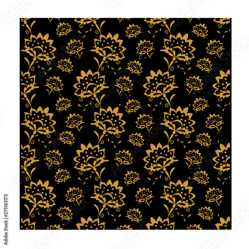 Seamless pattern traditional batik is printed by hand-made giving a feel ethnic, retro, classic vintage for Background, carpet, wallpaper, clothing, wrapping, fabric, batik, and vector illustration.