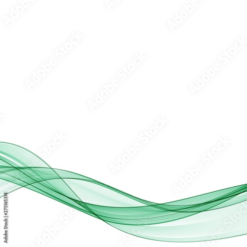 Green abstract wave. Vector layout for advertising. Logo symbol