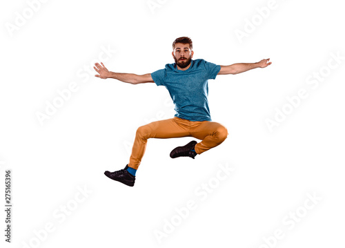 Man perform dancing while jumping