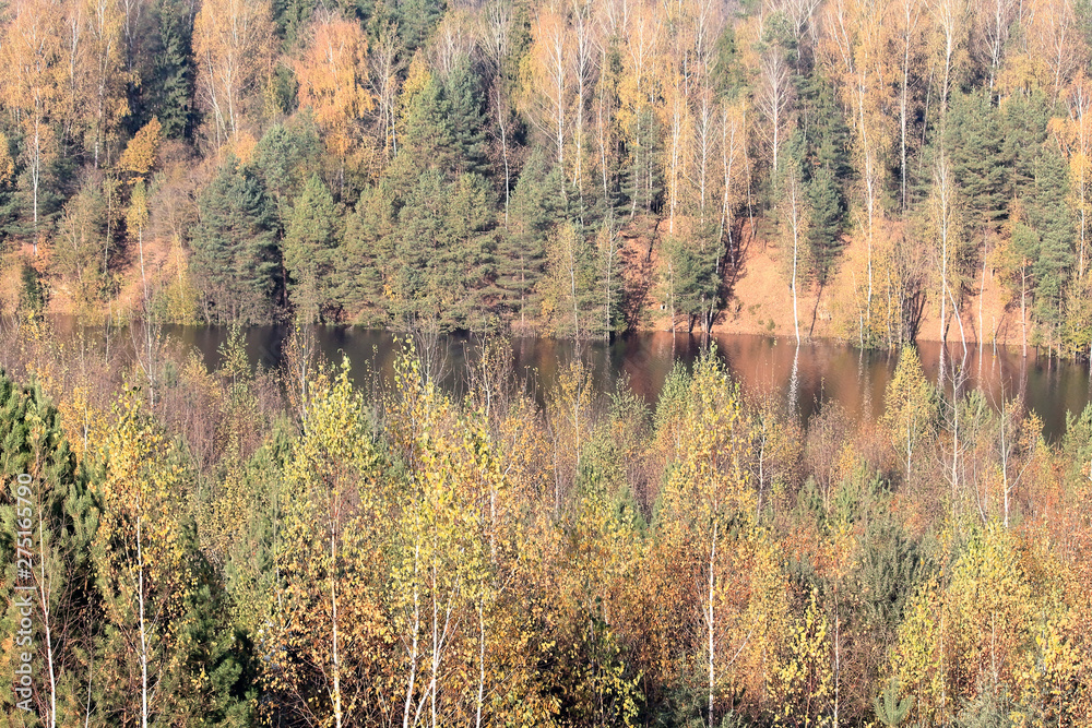 autumn landscape with river and trees autumn landscape with river and trees