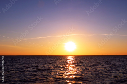 Beautiful landscape with sunset over sea. Background