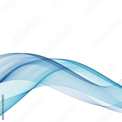 Abstract vector background, transparent waved lines for brochure, website, flyer design. Blue smoke wave. 10