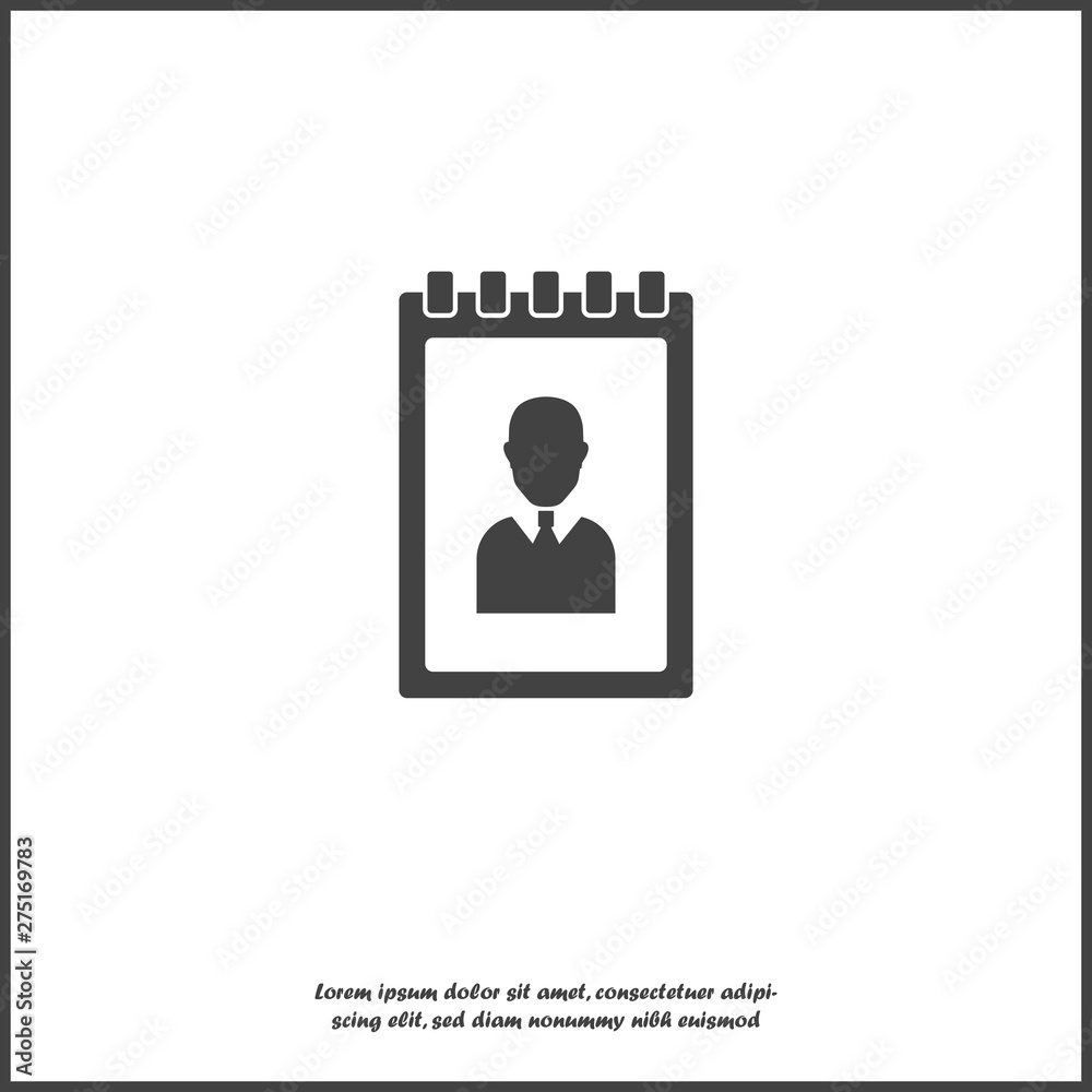 Phone book. Vector icon of a notebook for recording telephone numbers on white isolated background. Phone book. Vector icon of a notebook for recording telephone numbers on white isolated background.