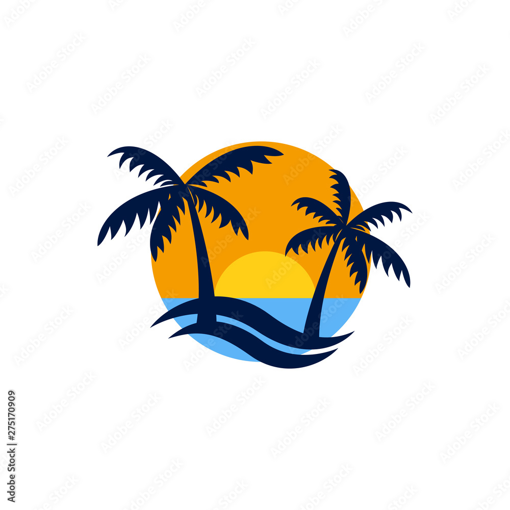Summer holidays design Labels, Beach logo, Badges
