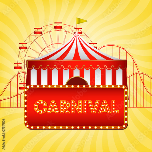 The carnival funfair background. vector illustration