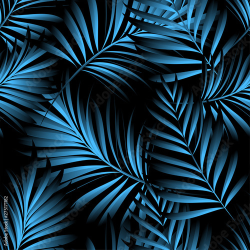 Wallpaper Mural Palm trees. Tropical plants seamless pattern. Vector image. Torontodigital.ca