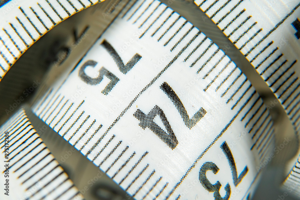 White measure tapes take of macro shot White measure tapes take of macro shot