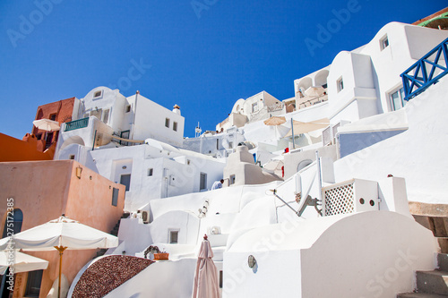 traditional white houses in Santorini, Cyclades islands Greece - amazing travel destination