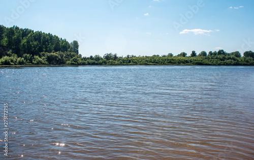 river landscape on summer day