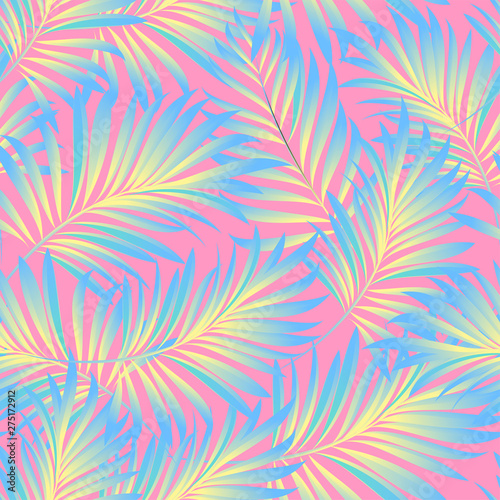 Palm trees. Tropical plants seamless pattern. Vector image.