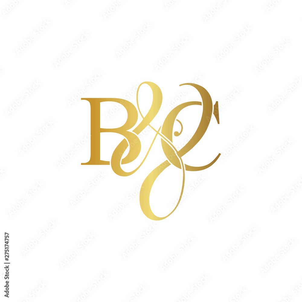 Initial letter B & C BC luxury art vector mark logo, gold color on white background. Initial letter B & C BC luxury art vector mark logo, gold color on white background.