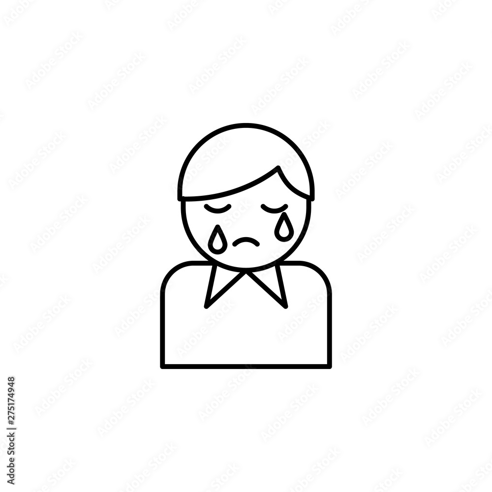 man, crying, death outline icon. detailed set of death illustrations icons. can be used for web, logo, mobile app, UI, UX