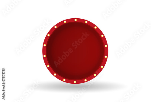 Theater marquee isolated on white background.