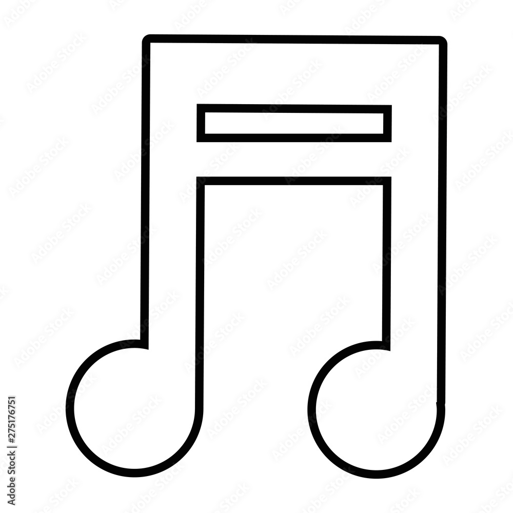 Isolated music note silhouette design Isolated music note silhouette design