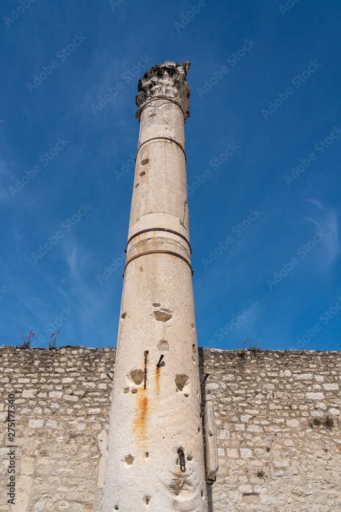Pillar of Shame in the ancient old town of Zadar in Croatia