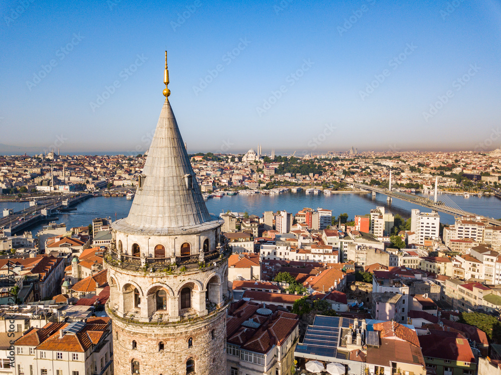 Galata tower. Istanbul city aerial view