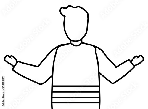 Isolated man seen from behind design