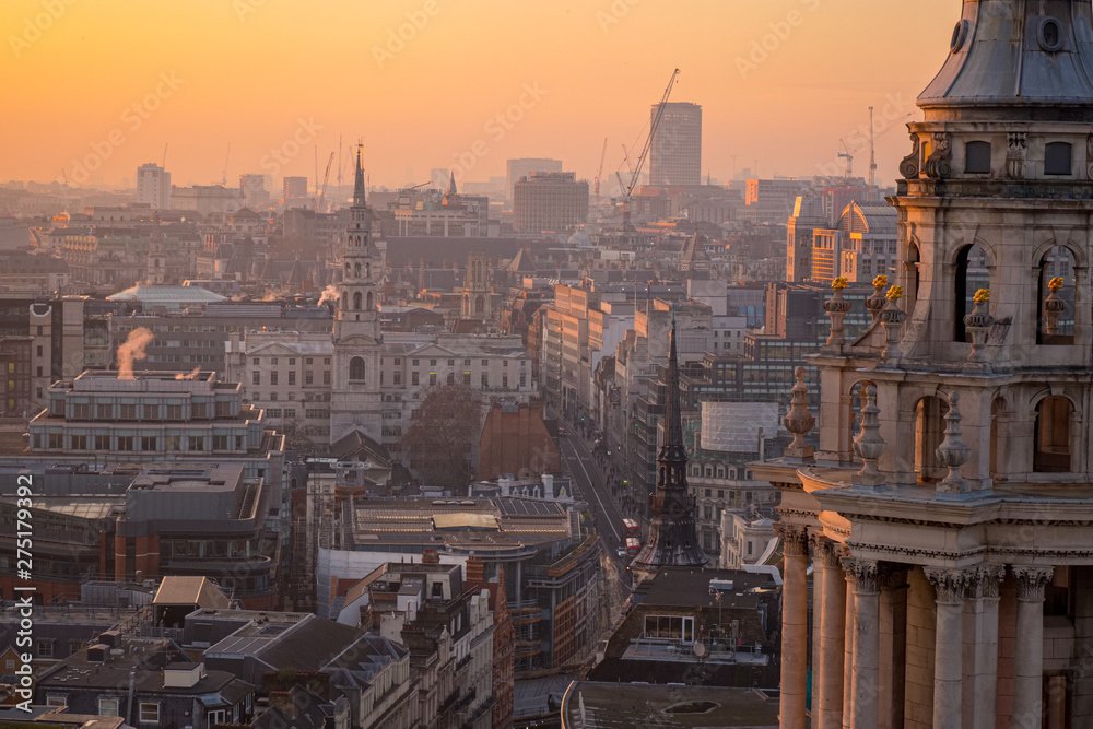Aerial view of London from St.Paul's Cathedral, United Kingdom