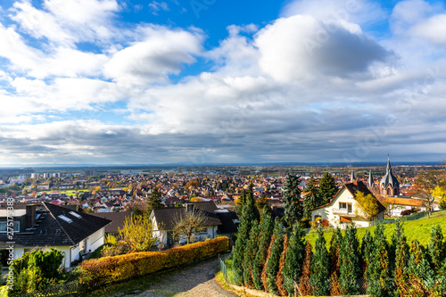 Ausblick über die Stadt Heppenheim, Deutschland 