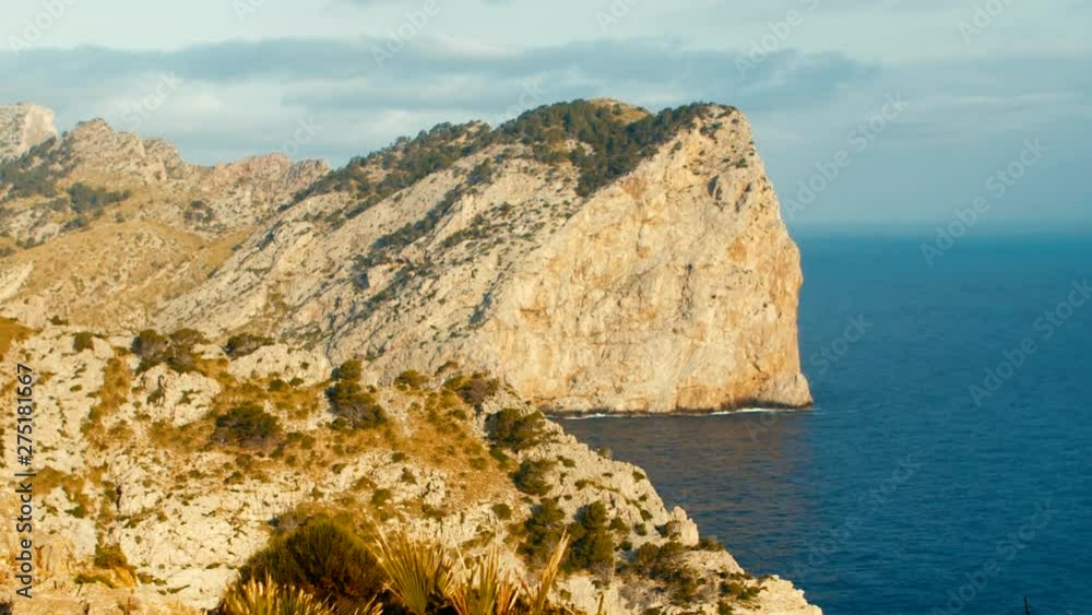 Iconic cap de formentor peninsula mountains at Mallorca island Spain, wide shot Iconic cap de formentor peninsula mountains at Mallorca island Spain, wide shot