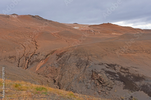 Desolate Hills in a Northern Iceland Thermal Area