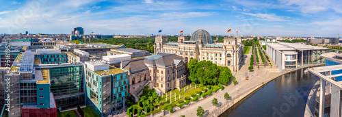 Aerial view of Reichstag in summer day, Berlin photo