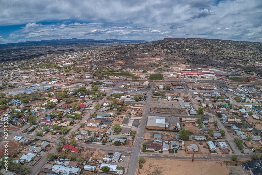 Aerial View of Grants, New Mexico at the Intersection of Interstate 40 and Highway 53