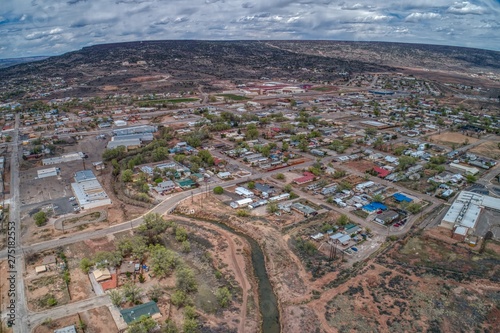 Aerial View of Grants, New Mexico at the Intersection of Interstate 40 and Highway 53 photo