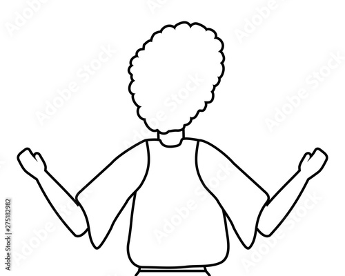 Isolated woman seen from behind design