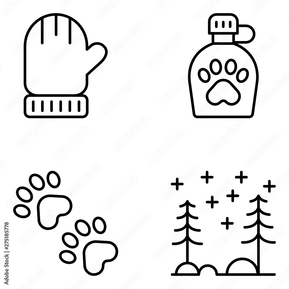 Wilderness Vector Line Icon Set Wilderness Vector Line Icon Set