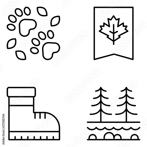 Wilderness Vector Line Icon Set