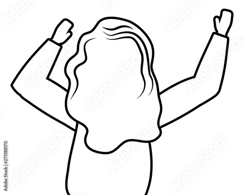 Isolated woman seen from behind design