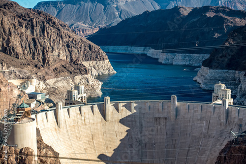hoover dam on lake mead in nevada and arizona stateline