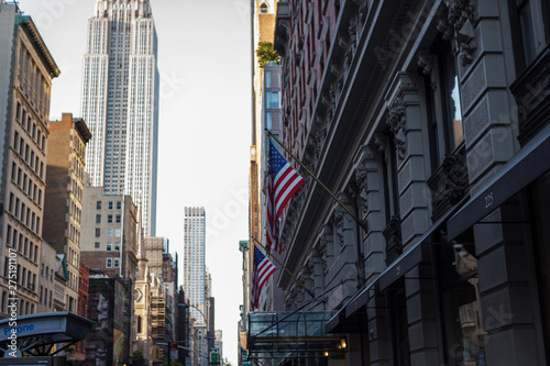 New York  NY   USA - May 27 2019  Skyscrapers of New York against the sky. The architecture of New York. Summer day in city