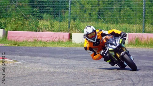Extreme racer on corner of racing track