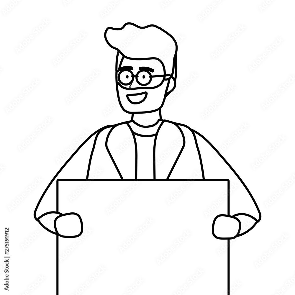 Avatar man with board design Avatar man with board design