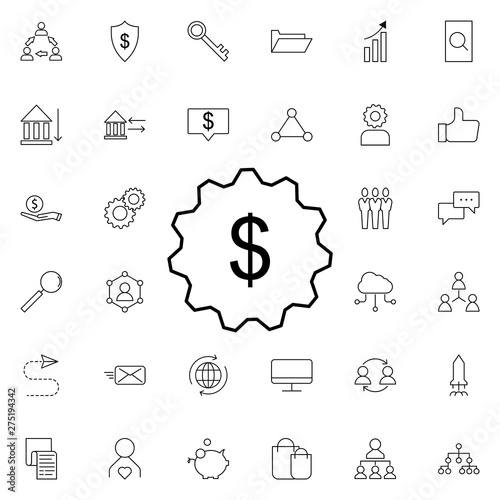 dollar icon. Universal set of business for website design and development, app development