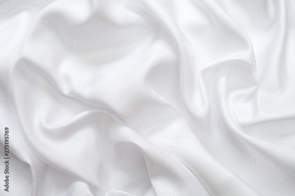 Obraz premium Biała satynowa tkanina tekstura tło